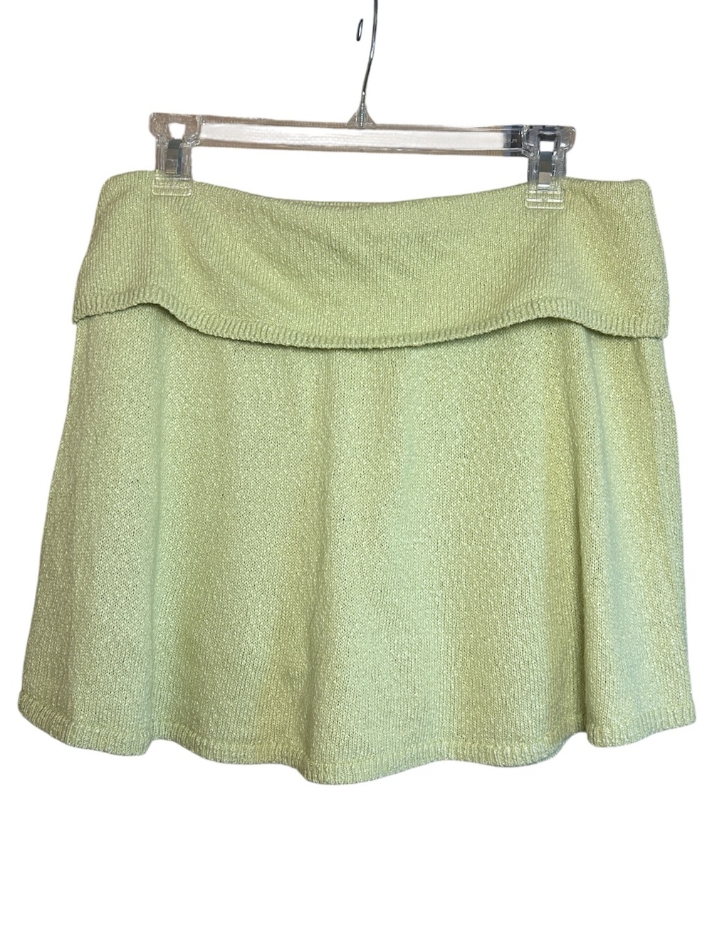 Free People Beach Ameena Sweater Skort knit skirt shorts lining LT green size L